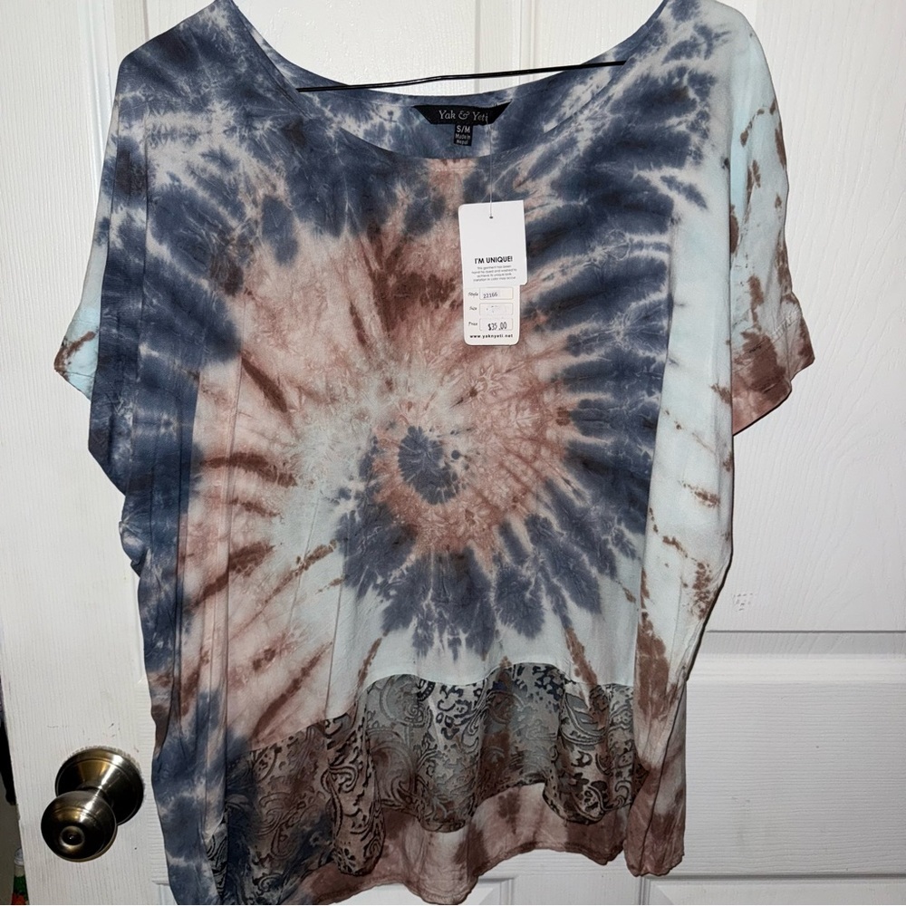 NWT Yak & Yeti S/M Tie Dye Blouse
